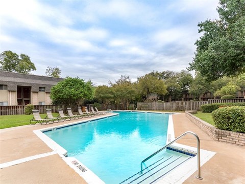 the swimming pool at the preserve apartments