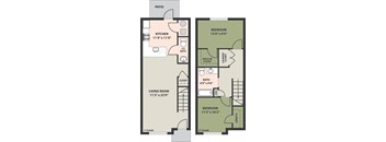 2-Bed, 1-1/2-Bath Townhome