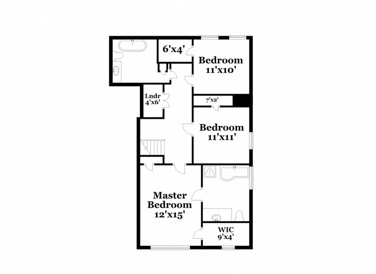 a floor plan of a home with a bedroom and a living room