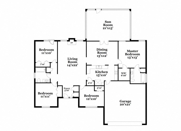 a floor plan of a house with two floors and a garage