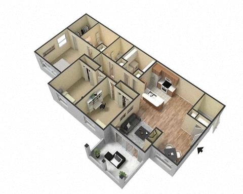 3 Bed 2 Bath Floor Plan at Village at Lake  Highland, Lakeland