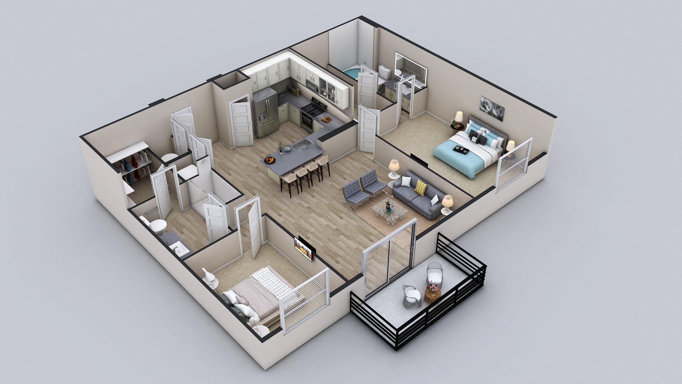 B4 2 Bed 2 Bath Floor Plan