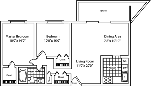 2 Bedroom 1 5 Bath with Balcony