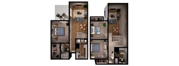 1 bed 1 bath A4 Floor Plan at Riverstone, Texas