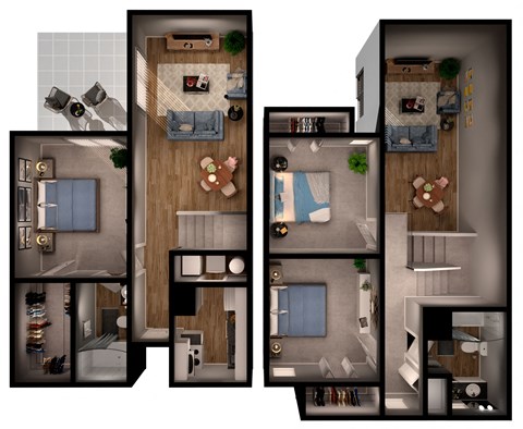 1 bed 1 bath A4 Floor Plan at Riverstone, Texas