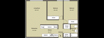 2 Bedrooms, 1 Bathroom