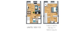 1 Bedroom Loft: Canal Walk 1