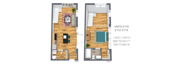 1 Bedroom Loft: Canal Walk 2