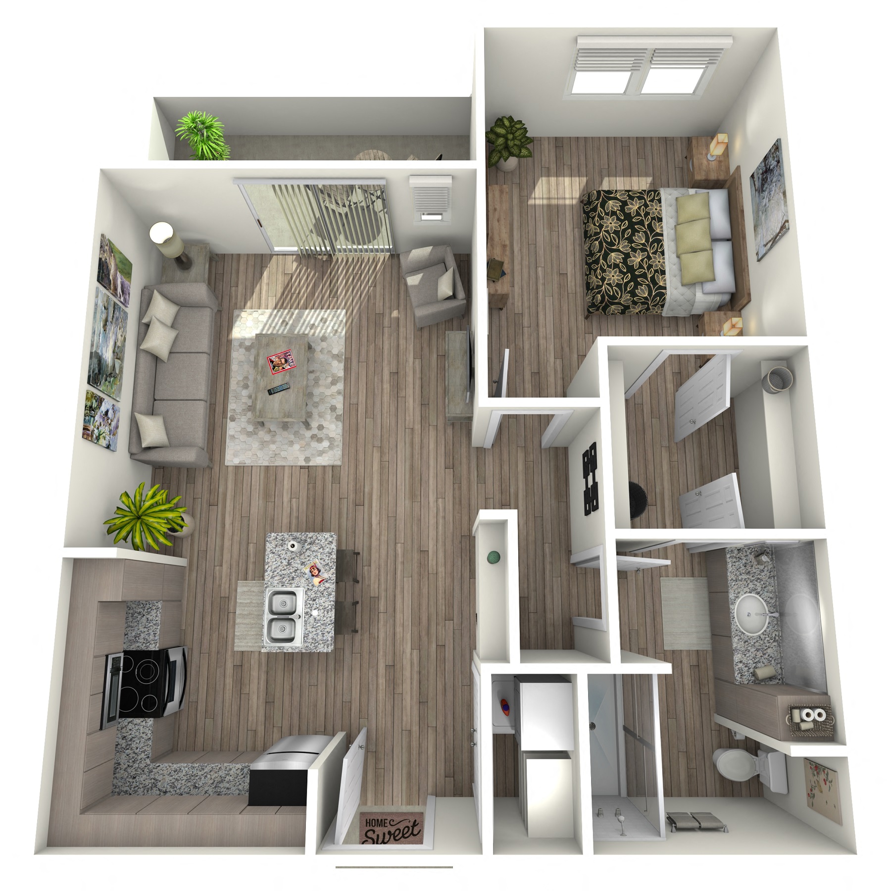 1 Bedroom 1 Bathroom Floor plan at Edison, Austin, TX