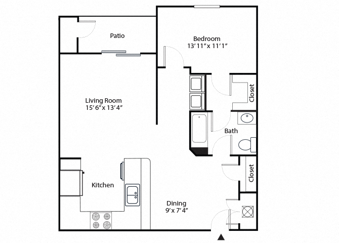 aspen 1 bedroom 1 bathroom floor plan