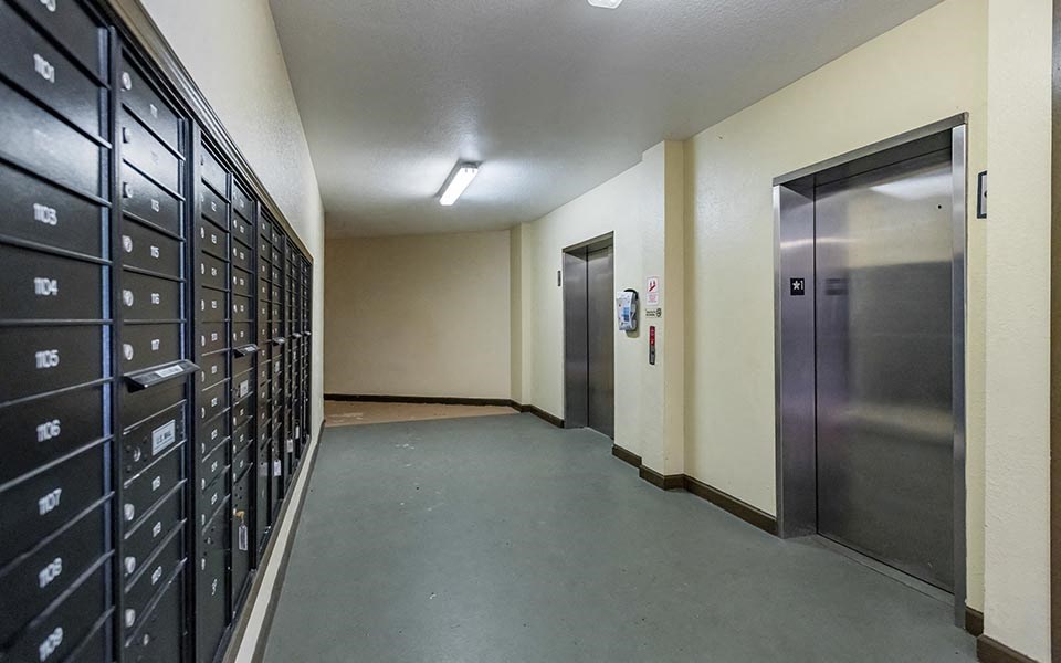 mailboxes and elevators