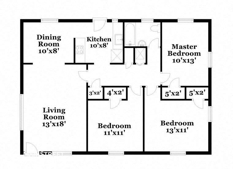 a floor plan of a house with a living room and a dining room