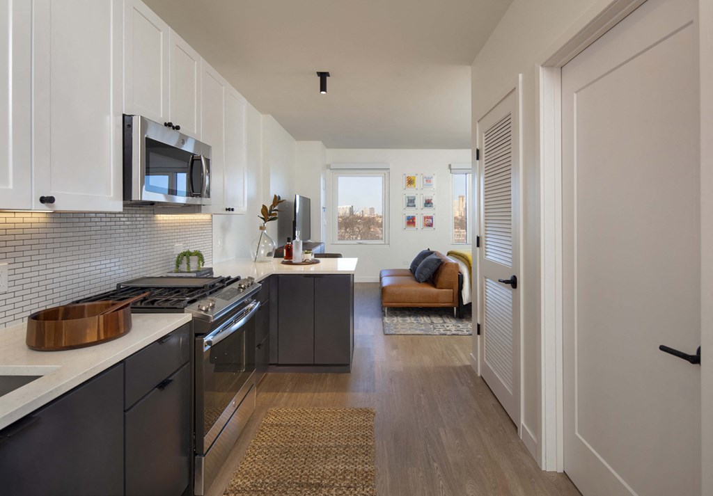 Electric Range In Kitchen at North+Vine, Chicago, 60610