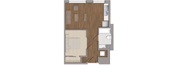 1 bedroom 1 bathroom A9 Floor Plan at The George, Maryland