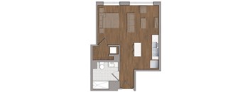 Studio 1 bathroomS4 Floor Plan at The George, Maryland