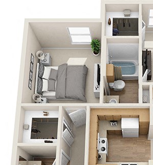 Floor Plan C 2X2 units available at The Legends of El Paso Apartments