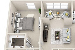 Floor Plan D 2X2 units available at The Legends of El Paso Apartments