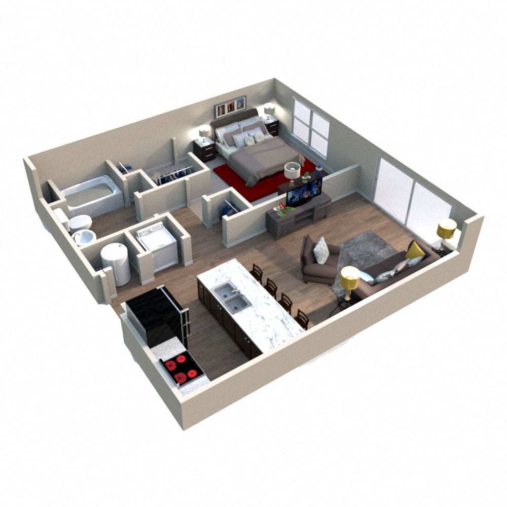 Willow I Floorplan at Westport Apartments, Norfolk, VA