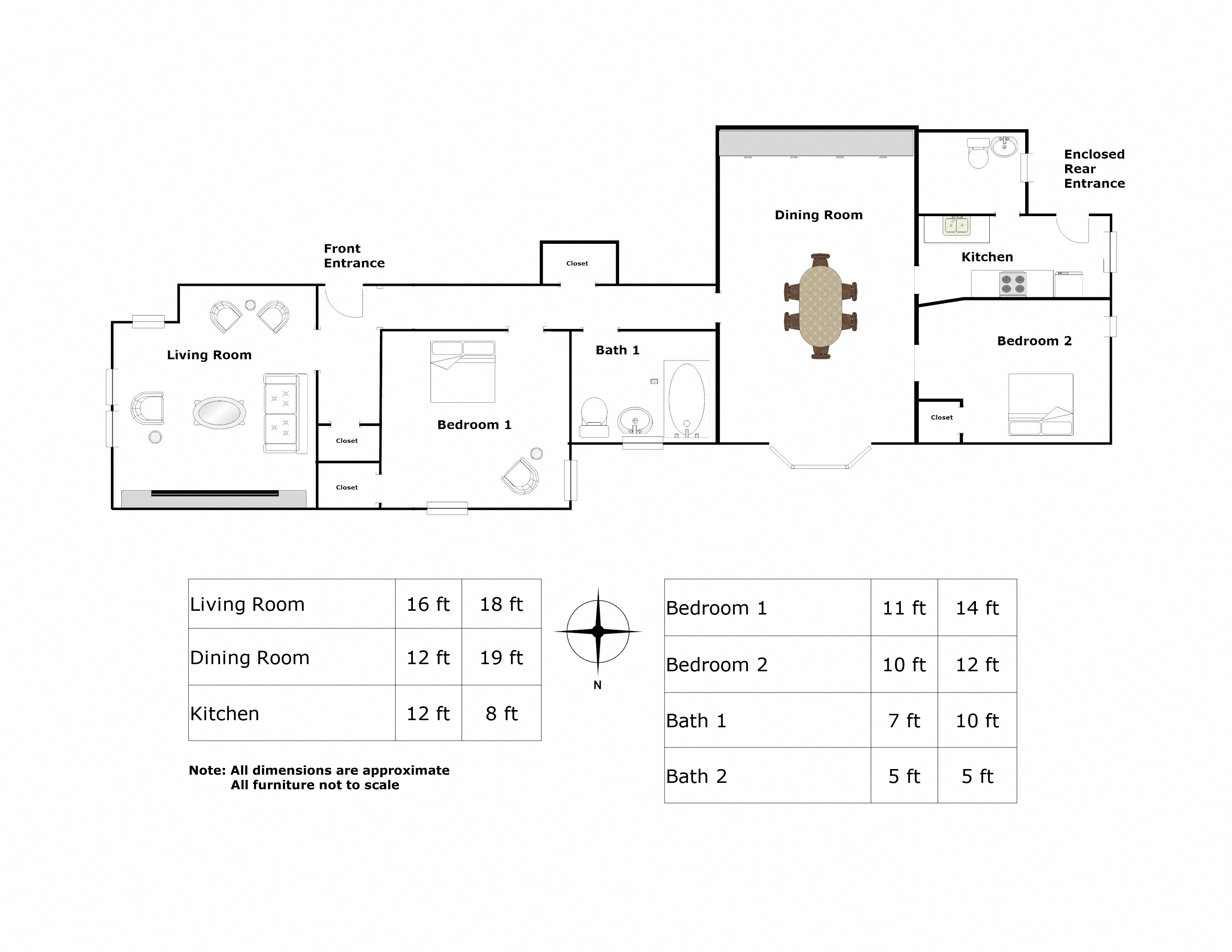 2 Bedroom - 1.5 Bathroom