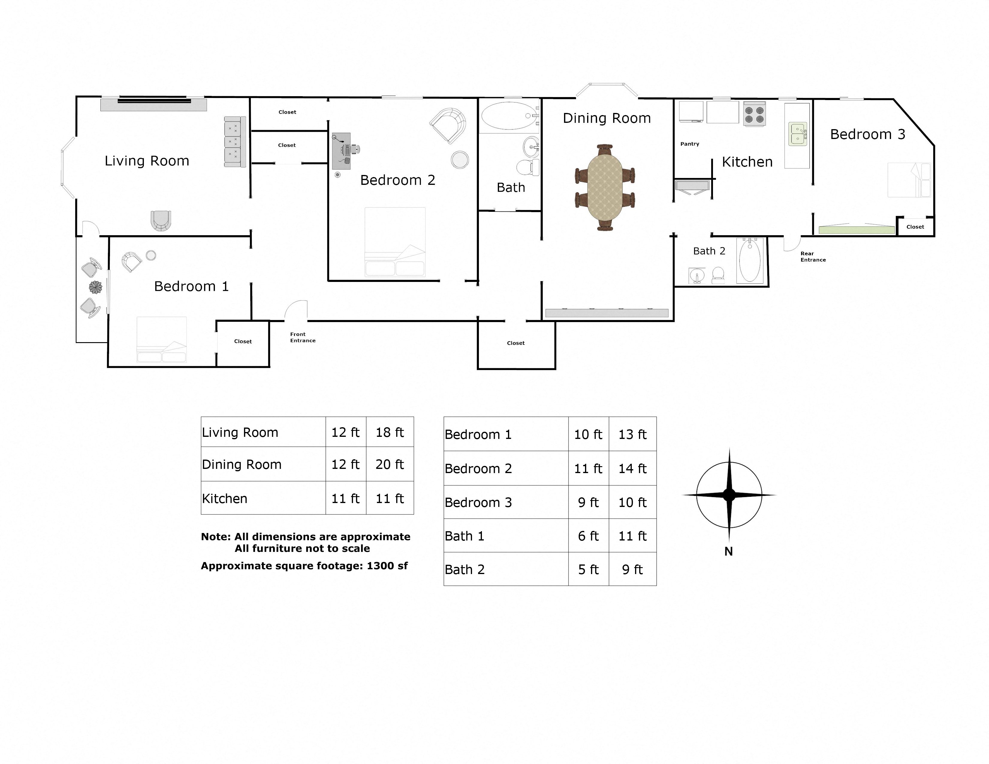 3 Bedroom - 2 Bathroom
