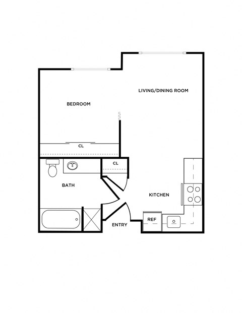 A1 floor plan at Woodrose Apartments in Bellingham, WA