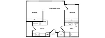 B3 floor plan at Boardwalk Apartments