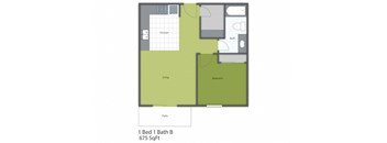 1 Bedroom 1 Bath B