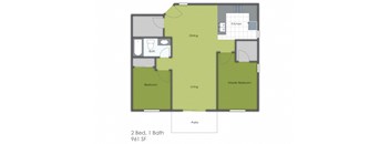 2 Bedroom 1 Bath C