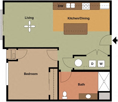 1 Bedroom Floorplan
