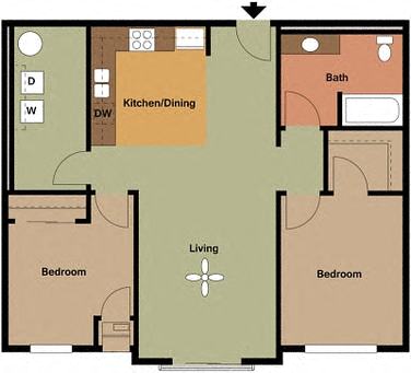 2 Bedroom Floorplan