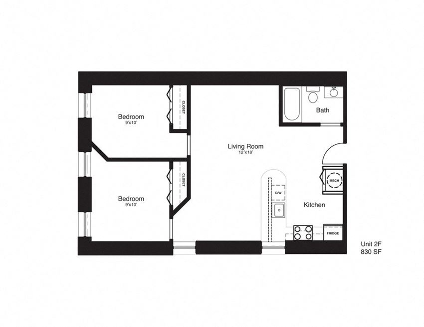 2 Bedrooms, 2 Bathrooms