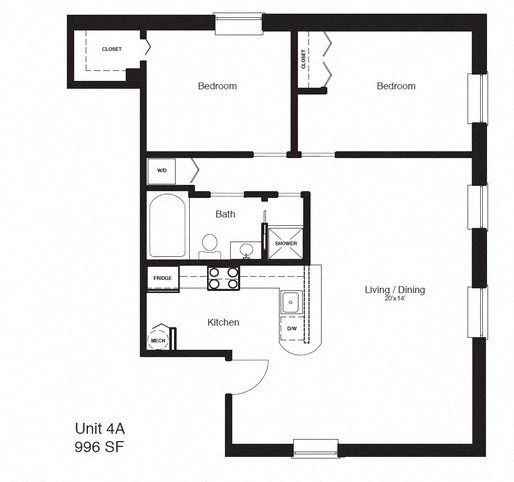 2 Bedrooms, 1.5 Bathrooms