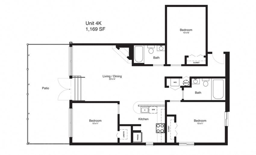 3 Bedrooms, 2 Bathrooms