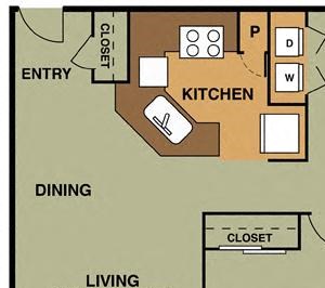 2 Bed 1 Bath A