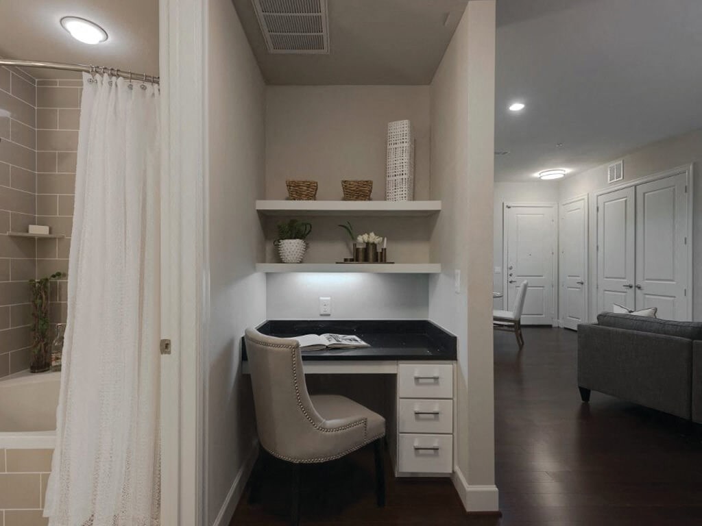 built in desks at Ascent at City Centre