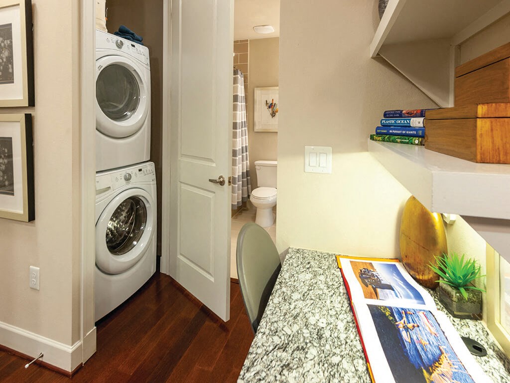 desk and laundry at Ascent at City Centre
