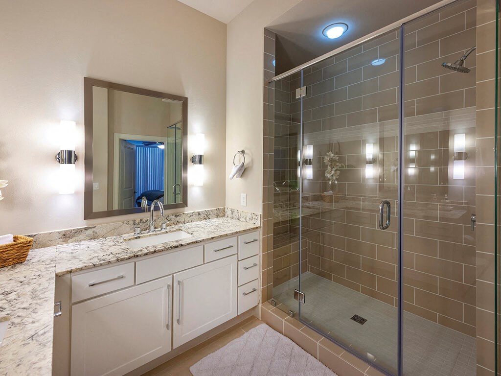 sink and shower at Ascent at City Centre