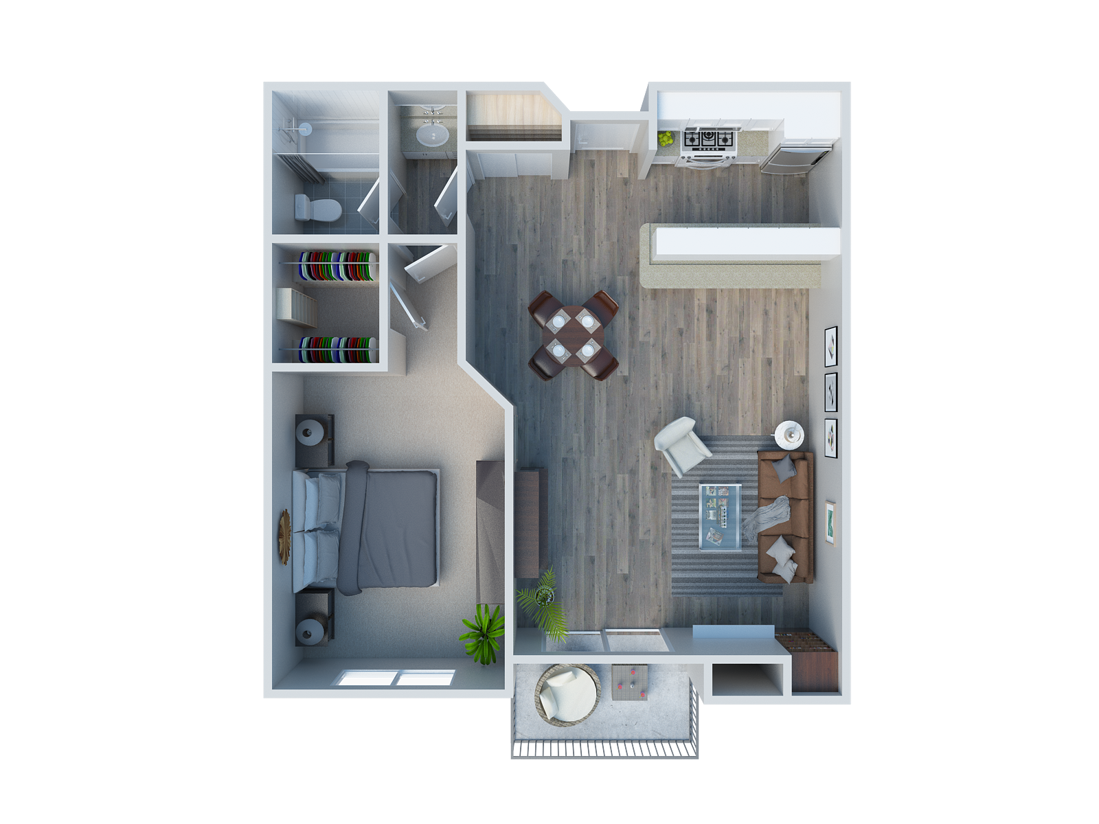 One Bedroom / One Bathroom Plan B One Bedroom / One Bathroom Plan B