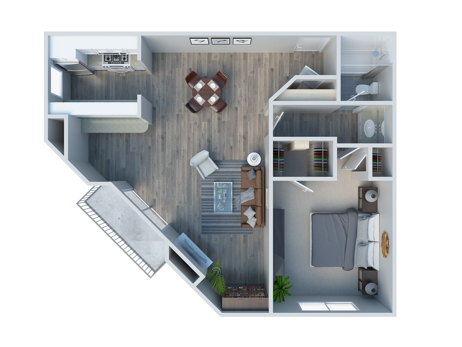 1 Bedroom/ 1 Bathroom Plan D 1 Bedroom/ 1 Bathroom Plan D