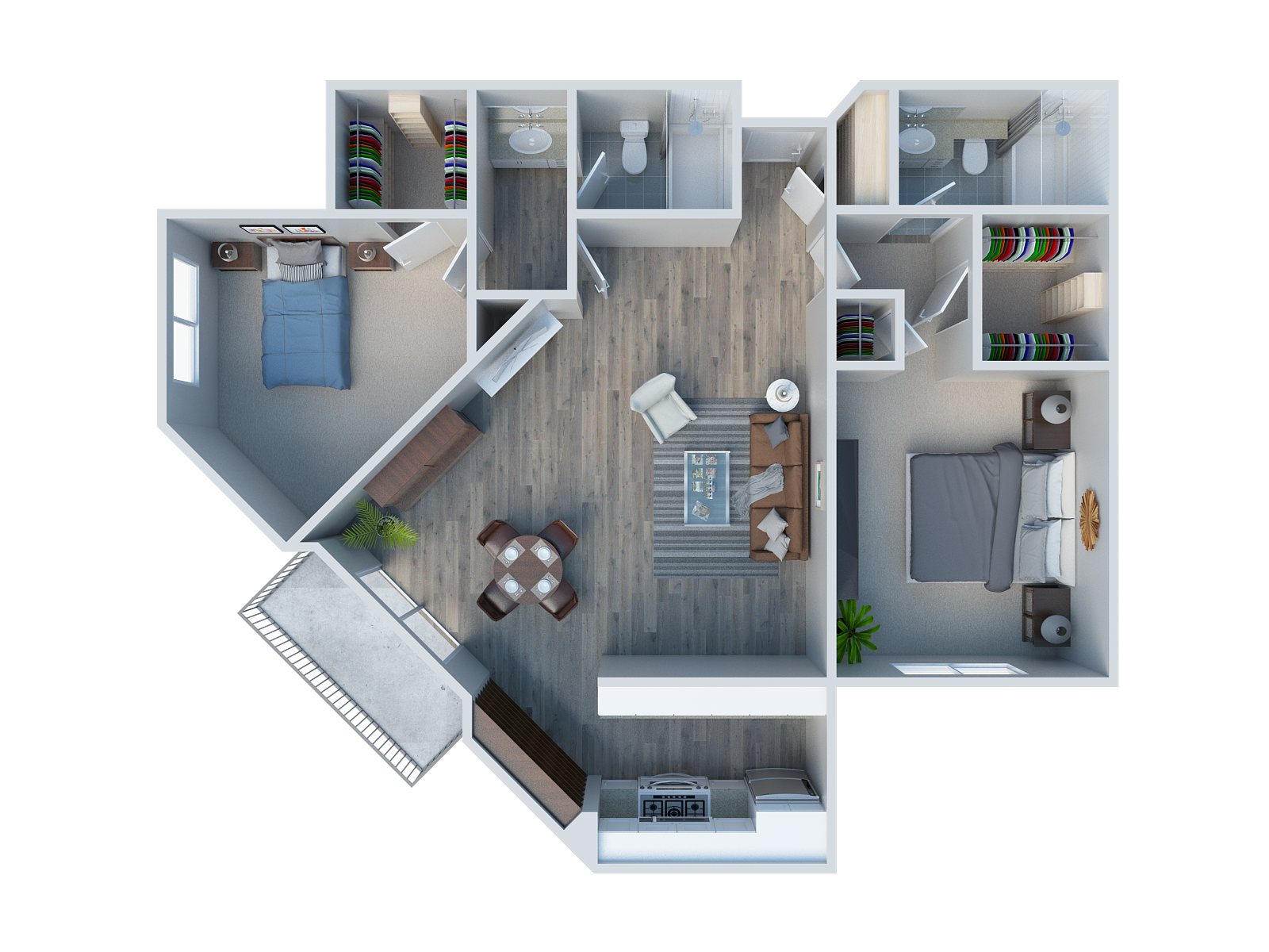 2 Bedroom/ 2 Bathroom Plan E 2 Bedroom/ 2 Bathroom Plan E