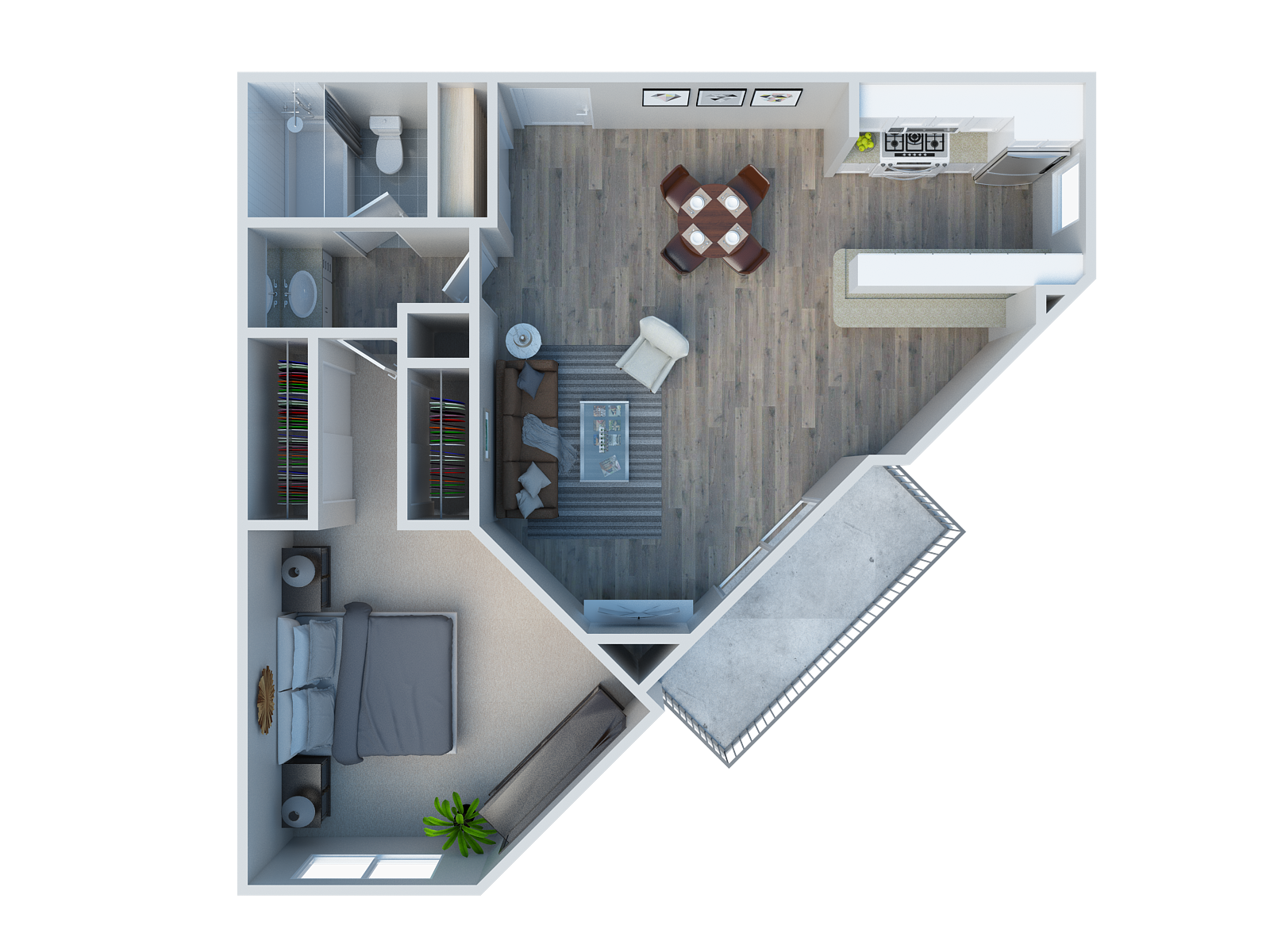 1 Bedroom/ 1 Bathroom Plan F 1 Bedroom/ 1 Bathroom Plan F
