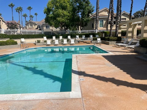 the swimming pool at our apartments in palm springs