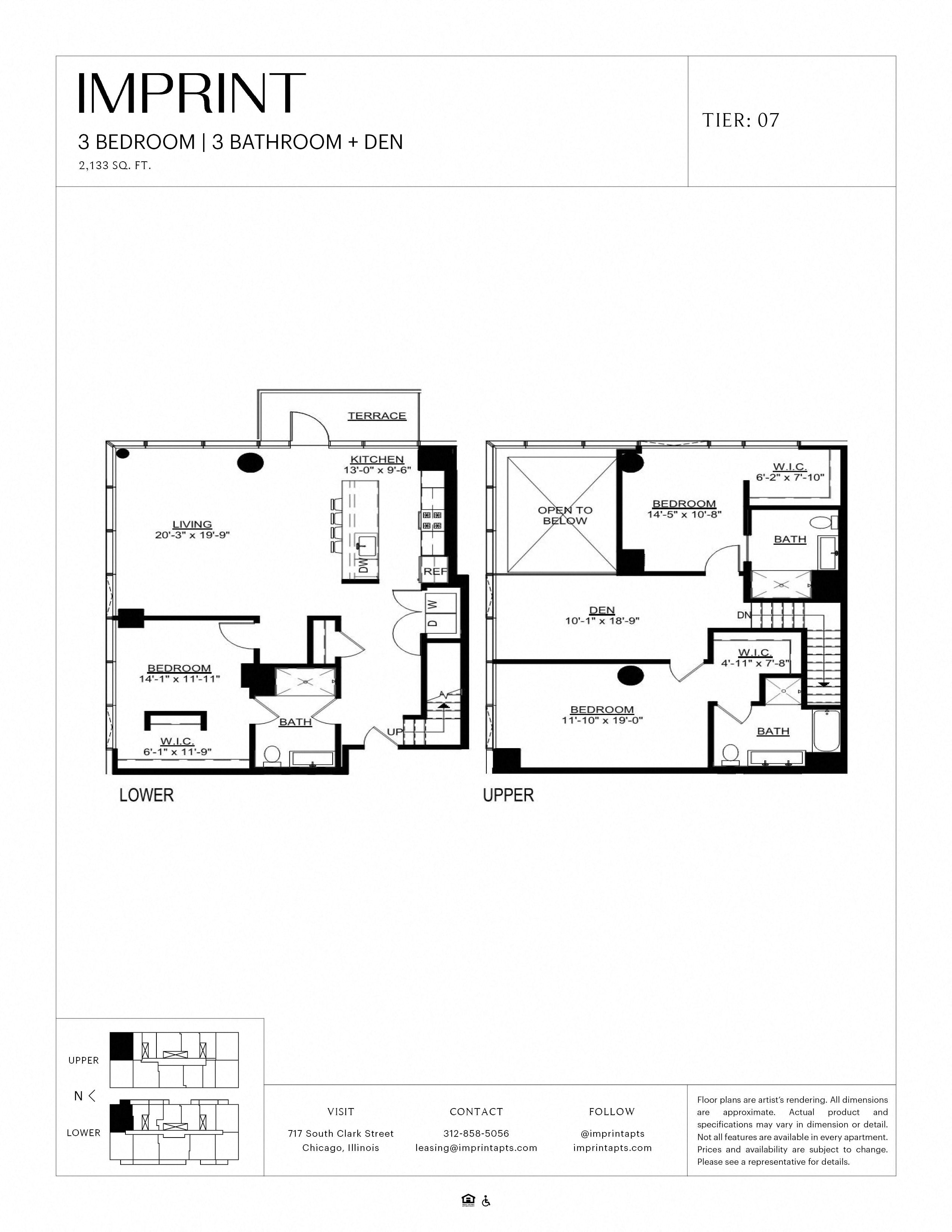 Three Bedroom Den D Duplex Terrace