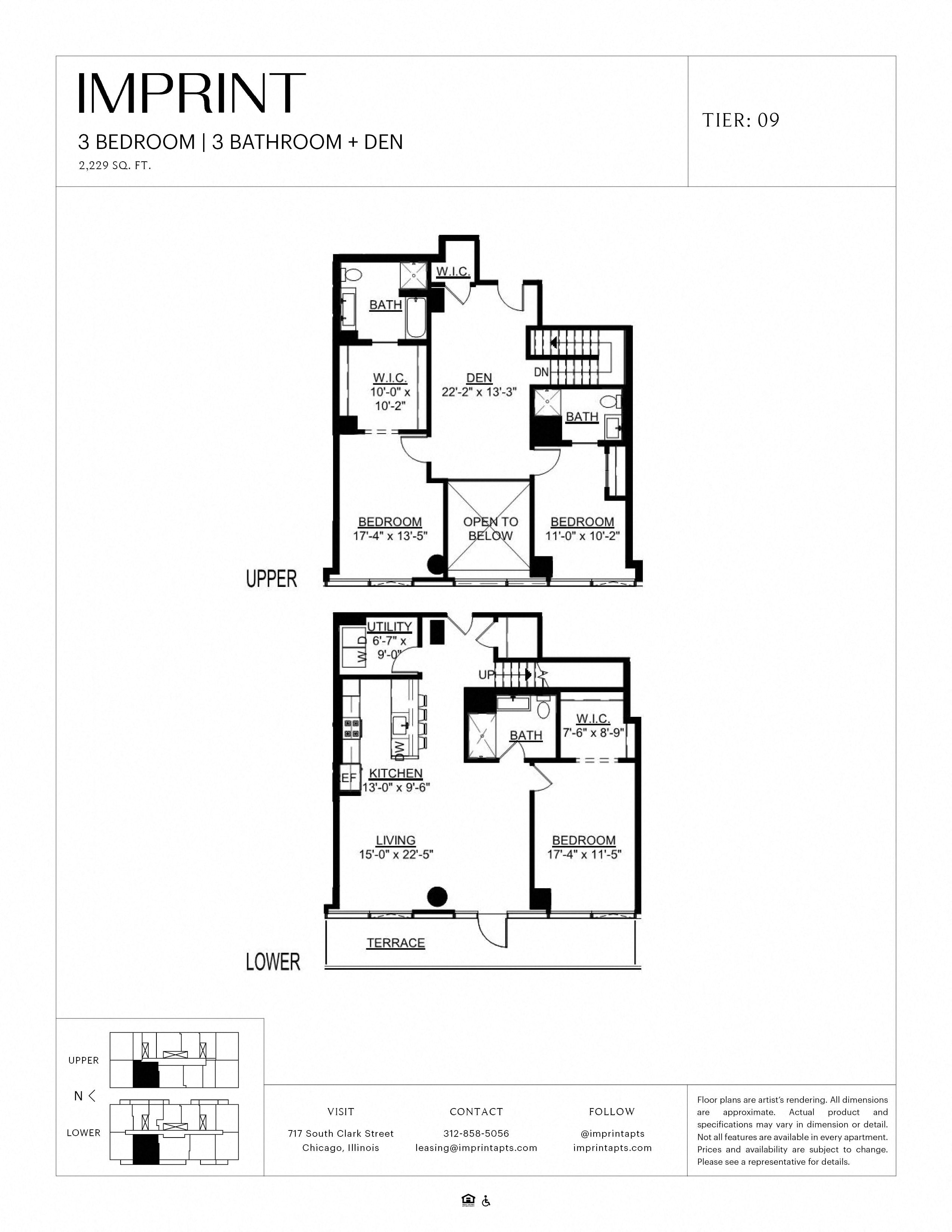 Three Bedroom Den F Duplex Terrace