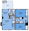 THE SYCAMORE Floor Plan THE SYCAMORE Floor Plan at Woodbridge Apartments, Kentucky, 40242