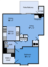 THE WILLOW Floor Plan THE WILLOW Floor Plan at Woodbridge Apartments, Louisville, 40242