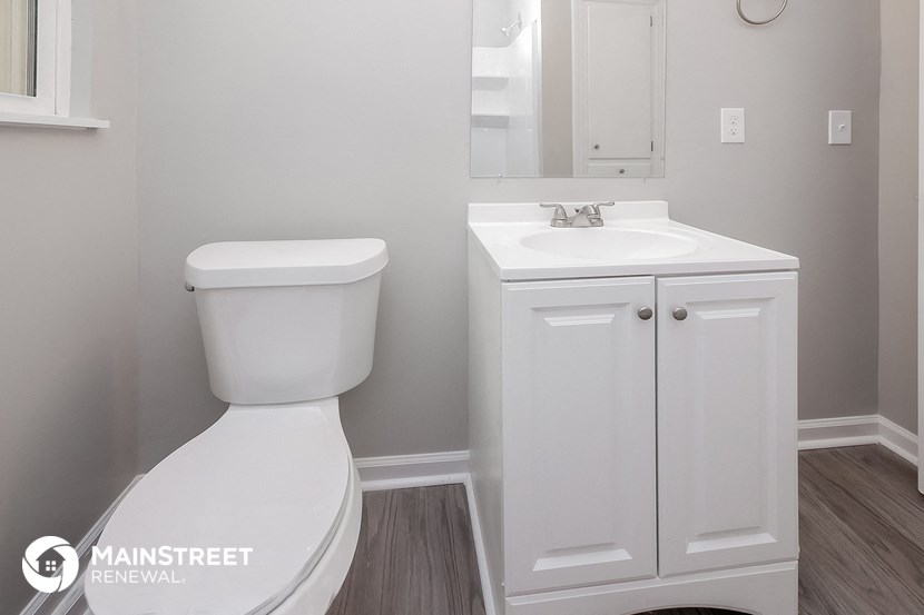 a bathroom with a toilet and a sink and a mirror