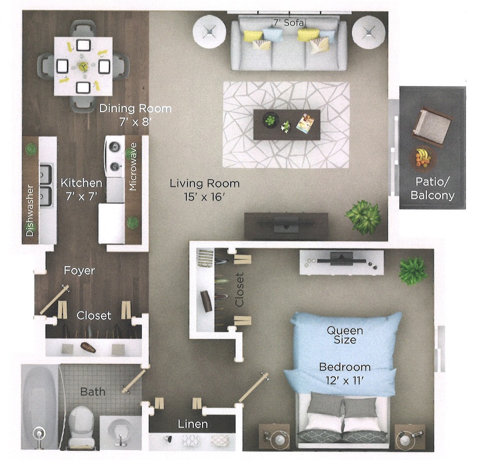 One Bedroom floor plan