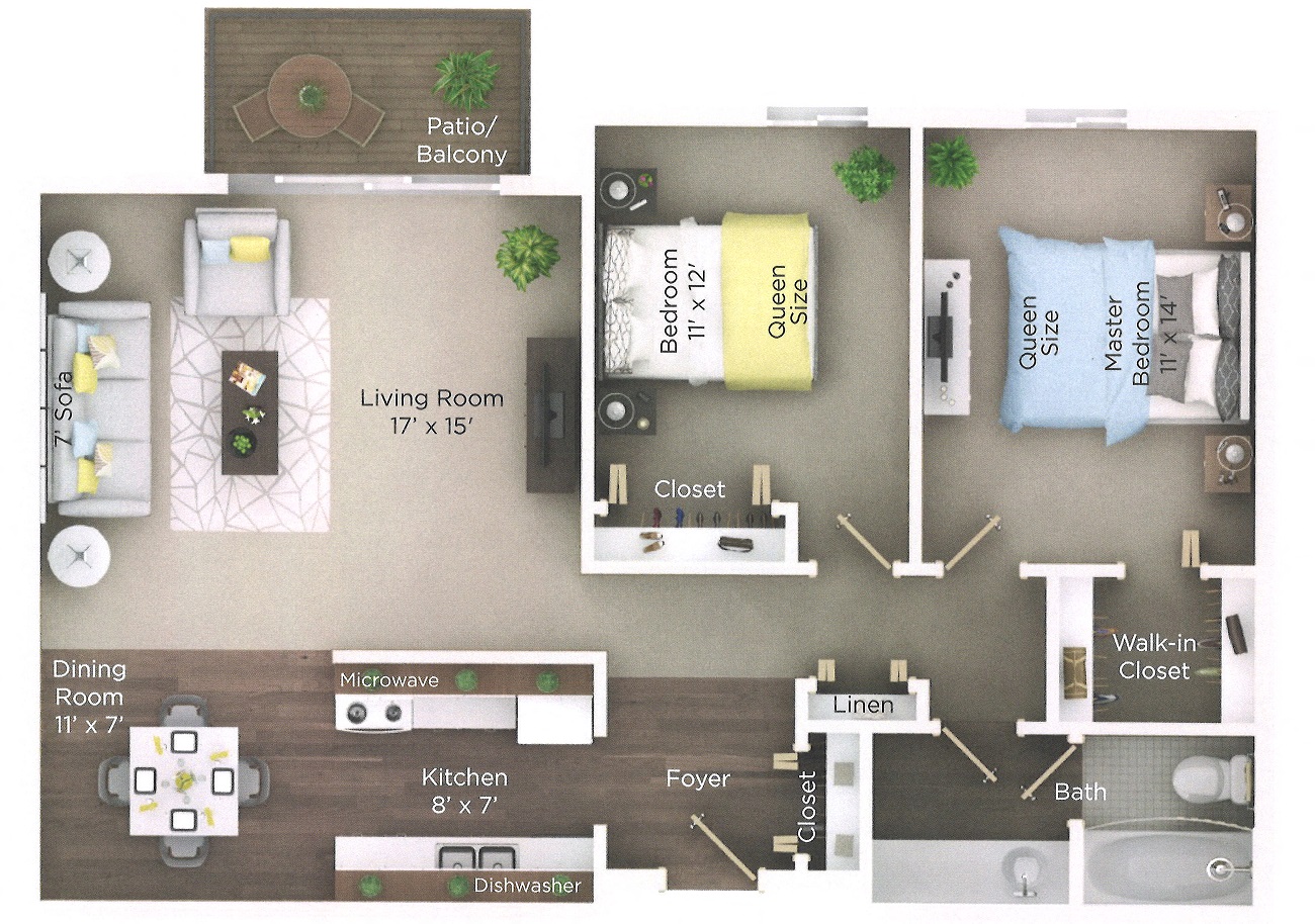 2 Bedroom Floor Plan