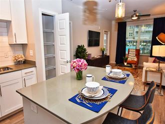 Living Room Come Kitchen View Pointe at Lake CrabTree Living Room Come Kitchen View in Morrisville Apartment Rentals - Photo Gallery